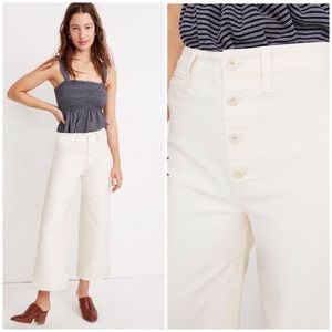 Madewell Emmett Crop with Button Fly in Cream